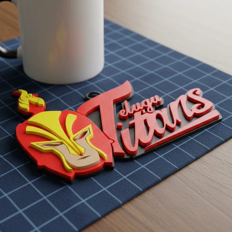 PKL Telugu Titans badge color printable and renderable 3D Print Model .c4d .max .obj .3ds .fbx .stl .blend 