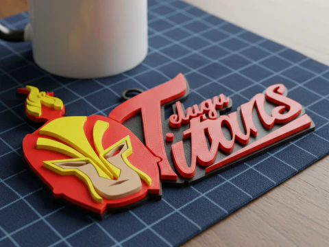 PKL Telugu Titans badge color printable and renderable 3D Print Model