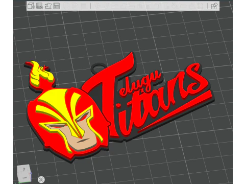 PKL Telugu Titans badge color printable and renderable 3D Print Model