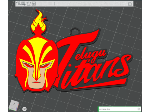 PKL Telugu Titans badge color printable and renderable Modèles 3D en vedette