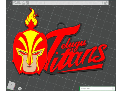 PKL Telugu Titans badge color printable and renderable 3D Print Model