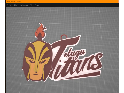 PKL Telugu Titans badge color printable and renderable 3D Print Model