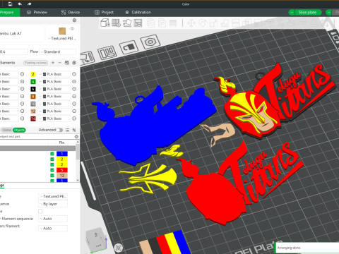PKL Telugu Titans badge color printable and renderable Modèles 3D en vedette