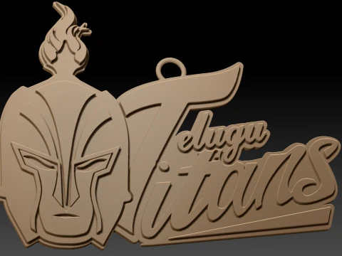 PKL Telugu Titans badge color printable and renderable 3D Print Model