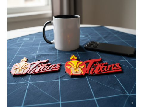 PKL Telugu Titans badge color printable and renderable Modèles 3D en vedette