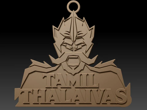 PKL Tamil Thalaivas badge color printable and renderable 3D Print Model