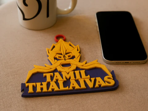 PKL Tamil Thalaivas badge color printable and renderable 3D Print Model