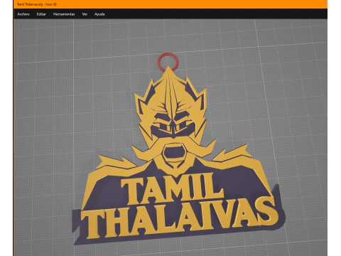 PKL Tamil Thalaivas badge color printable and renderable 3D Print Model