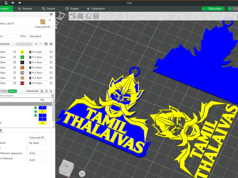 PKL Tamil Thalaivas badge color printable and renderable 3D Print Model