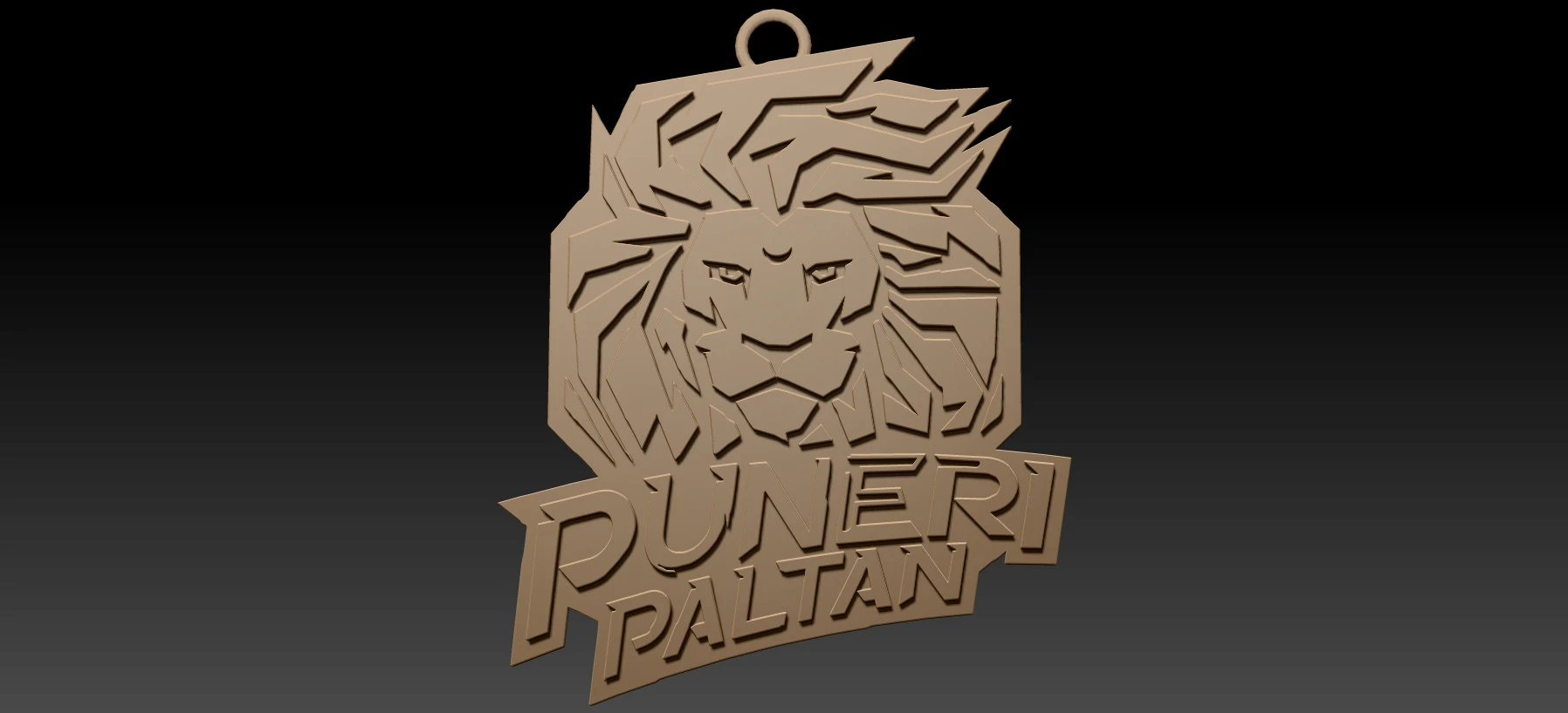 PKL Puneri Paltan badge color printable and renderable 3D Print Model .c4d .max .obj .3ds .fbx .stl .blend 
