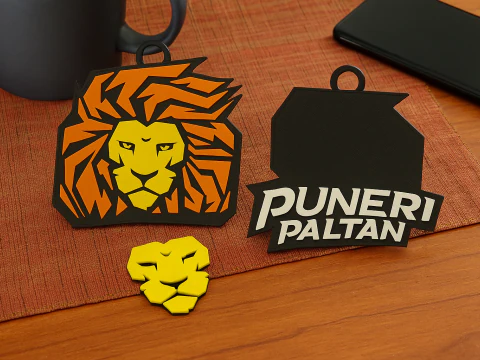 PKL Puneri Paltan badge color printable and renderable 3D Print Model