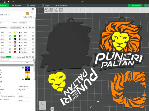 PKL Puneri Paltan badge color printable and renderable 3D Print Model