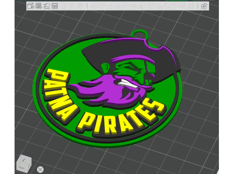 Kolorowa odznaka piratów PKL Patna do wydrukowania i renderowania Model do druku 3D
