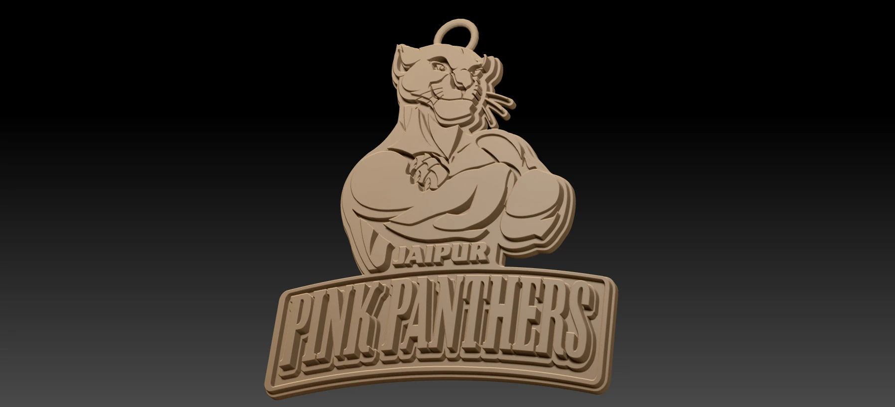 PKL Jaipur Pink Panthers badge color printable and renderable 3D Print Model .c4d .max .obj .3ds .fbx .stl .blend