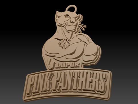 PKL Jaipur Pink Panthers badge color printable and renderable 3D Baskı Modeli