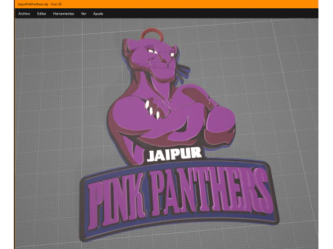 PKL Jaipur Pink Panthers badge color printable and renderable 3D Print Model