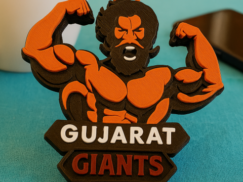 PKL Gujarat Giants badge color printable and renderable Modelo de impresión 3D