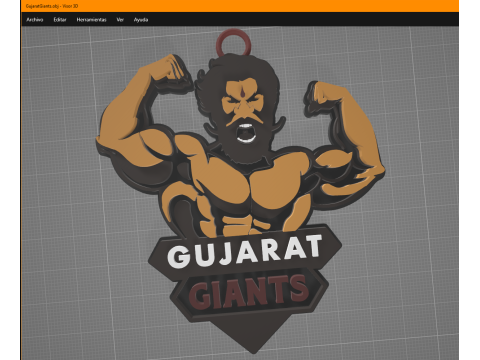 PKL Gujarat Giants badge color printable and renderable Modelo de impresión 3D