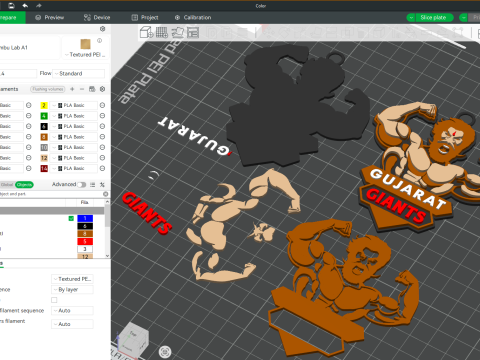 PKL Gujarat Giants badge color printable and renderable Modelo de impresión 3D