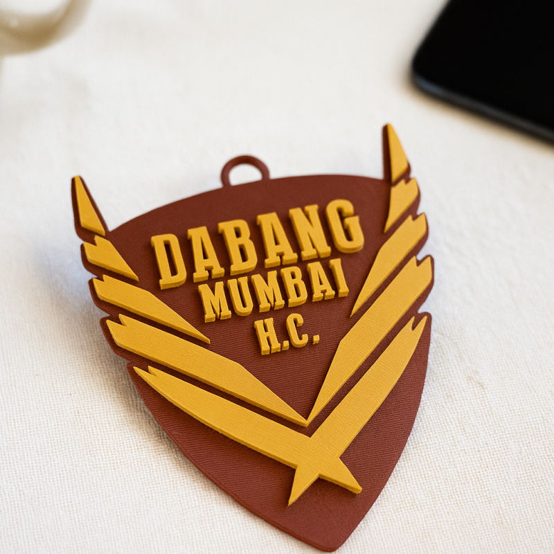 PKL Dabang Delhi KC badge color printable and renderable 3D Принт Модель .c4d .max .obj .3ds .fbx .stl .blend