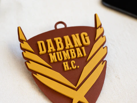 Warna lencana PKL Dabang Delhi KC dapat dicetak dan dirender Model Cetak 3D