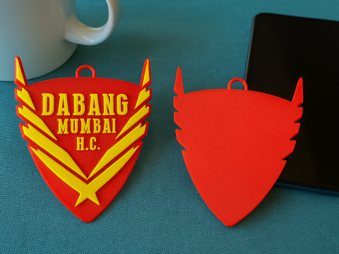PKL Dabang Delhi KC badge color printable and renderable 3D Принт Модель