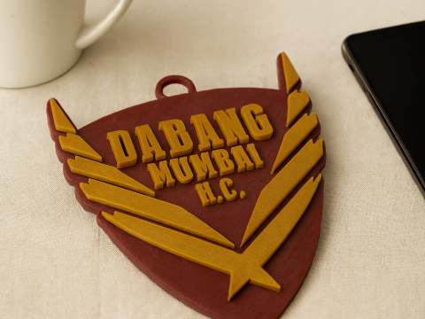 PKL Dabang Delhi KC badge color printable and renderable 3D Принт Модель