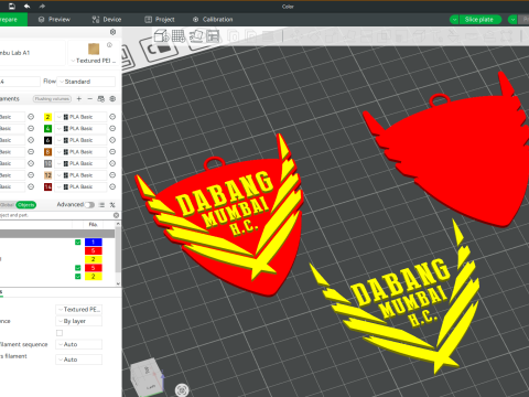 PKL Dabang Delhi KC badge color printable and renderable 3D Принт Модель
