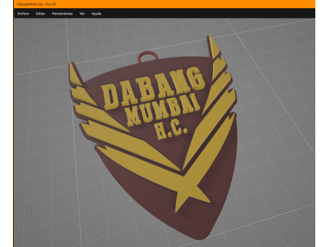 PKL Dabang Delhi KC badge color printable and renderable 3D Принт Модель