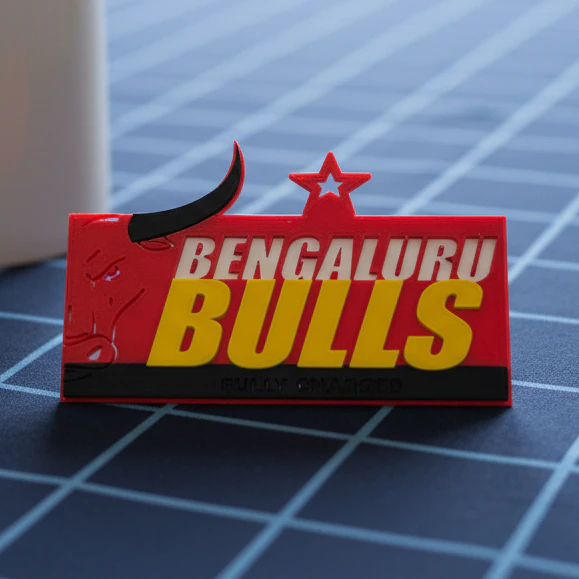 PKL Bengaluru Bulls badge color printable and renderable 3D Print Model .c4d .max .obj .3ds .fbx .stl .blend 
