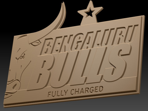 PKL Bengaluru Bulls badge color printable and renderable Modelo de Impressão 3D
