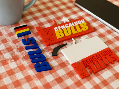 PKL Bengaluru Bulls badge color printable and renderable 3D Print Model