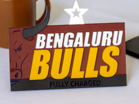 PKL Bengaluru Bulls badge color printable and renderable 3D Print Model