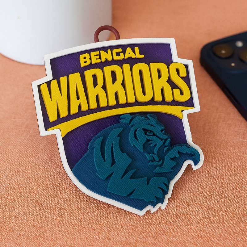 PKL Bengal Warriorz badge color printable and renderable 3D printmodel .c4d .max .obj .3ds .fbx .stl .blend