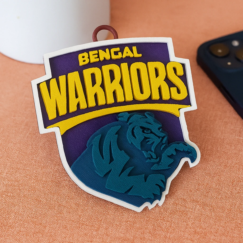 PKL Bengal Warriorz badge color printable and renderable 3D Print Model .c4d .max .obj .3ds .fbx .stl .blend 