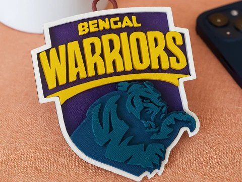 PKL Bengal Warriorz badge color printable and renderable 3D Print Model