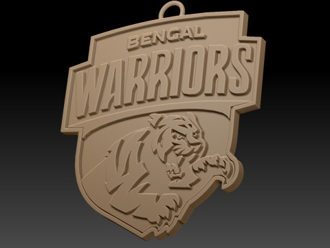 PKL Bengal Warriorz badge color printable and renderable 3D printmodel