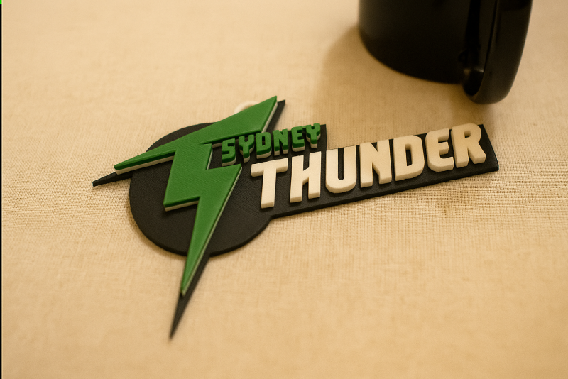 BBL Sydney Thunder badge color printable and renderable Modello di stampa 3D .c4d .max .obj .3ds .fbx .stl .blend 