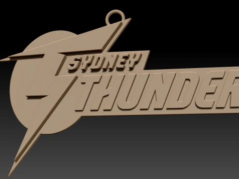BBL Sydney Thunder badge color printable and renderable 3D Print Model