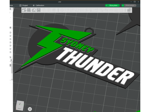 BBL Sydney Thunder badge color printable and renderable Modello di stampa 3D