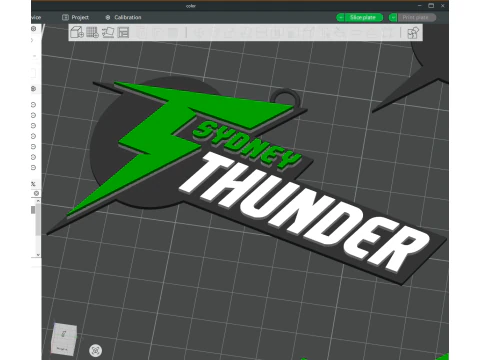 BBL Sydney Thunder badge color printable and renderable 3D Print Model
