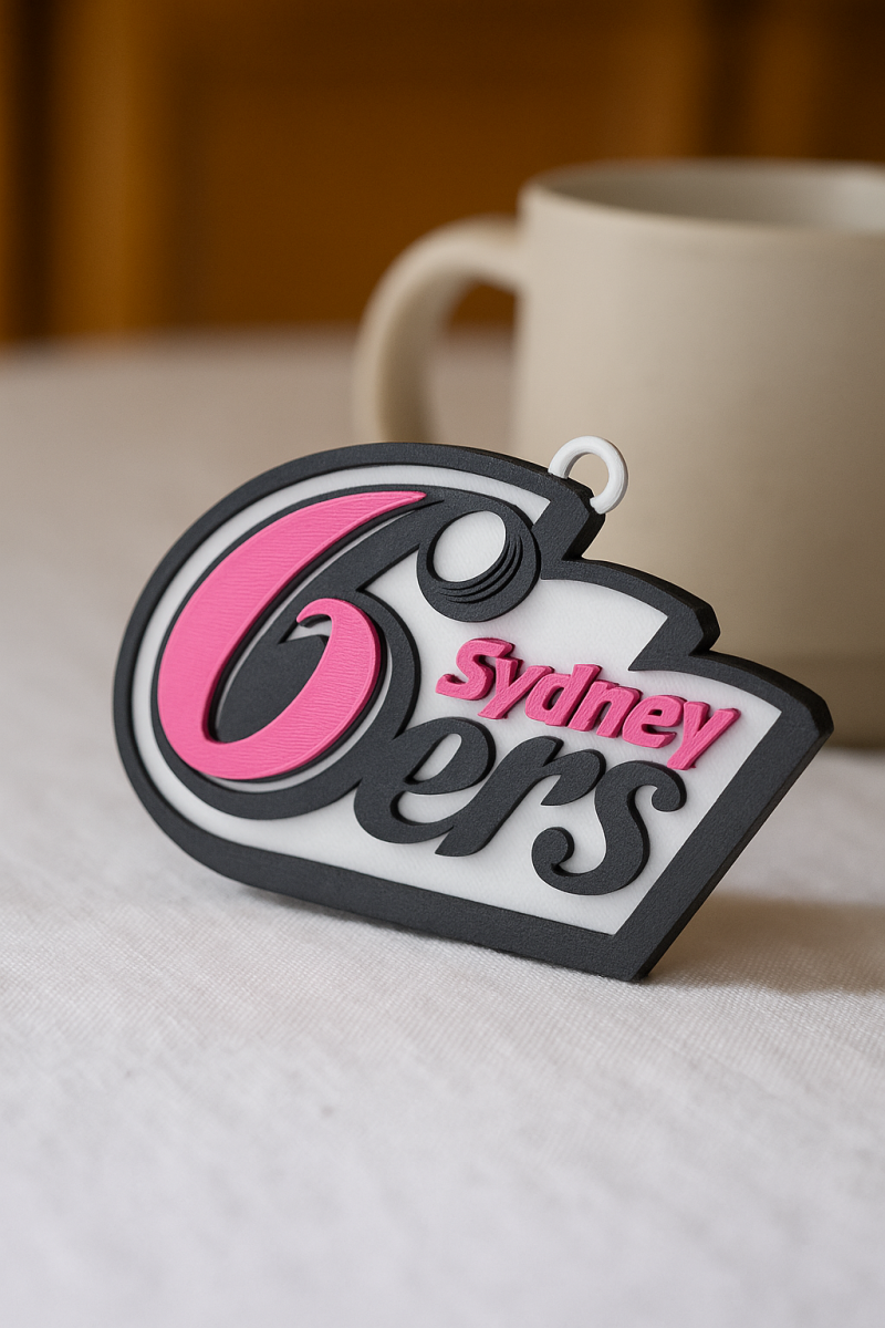 BBL Sydney Sixers badge color printable and renderable 3Dプリントモデル .c4d .max .obj .3ds .fbx .stl .blend 