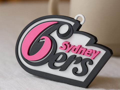 BBL Sydney Sixers badge color printable and renderable 3D Druckmodell