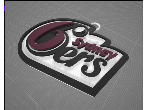 BBL Sydney Sixers badge color printable and renderable 3Dプリントモデル