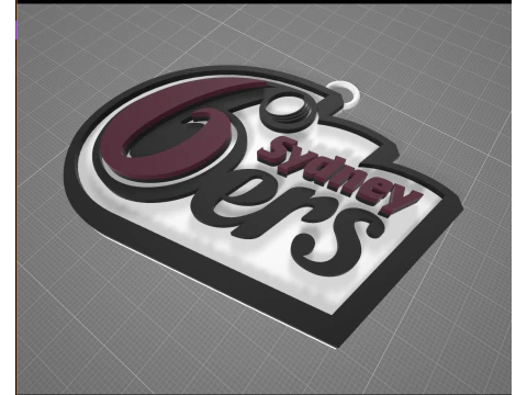 BBL Sydney Sixers badge color printable and renderable 3D Print Model