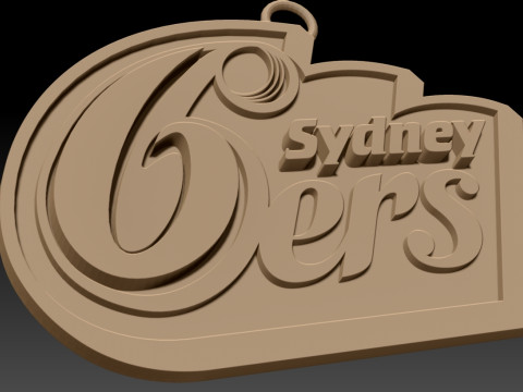 BBL Sydney Sixers badge color printable and renderable 3Dプリントモデル