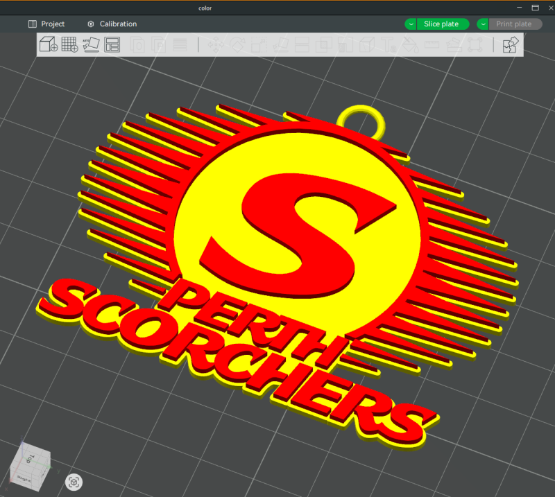 BBL Perth Scorchers Badge Color Printable And Renderable 3D 打印模型 .c4d .max .obj .3ds .fbx .stl .blend 
