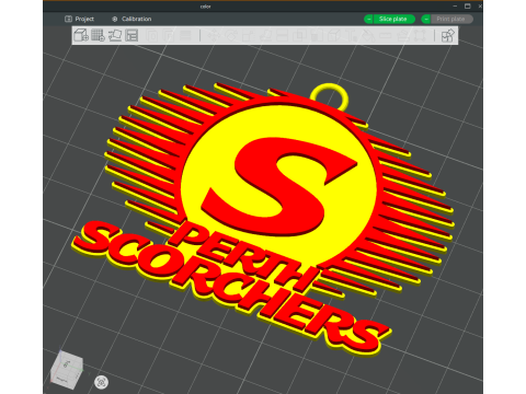BBL Perth Scorchers Badge Color Printable And Renderable 3D Druckmodell