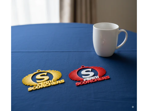 BBL Perth Scorchers Badge Color Printable And Renderable 3D Print Model