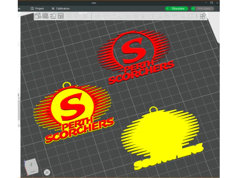 BBL Perth Scorchers Badge Color Printable And Renderable 3D Print Model